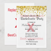 Bachelorette Party with Gold Confetti Sjabloon Kaart (Voorkant / Achterkant)