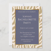 Bachelorette Party-Zebra Print-Beige- Kaart (Voorkant)