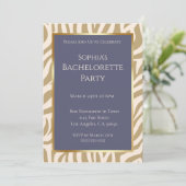 Bachelorette Party-Zebra Print-Beige- Kaart (Staand voorkant)