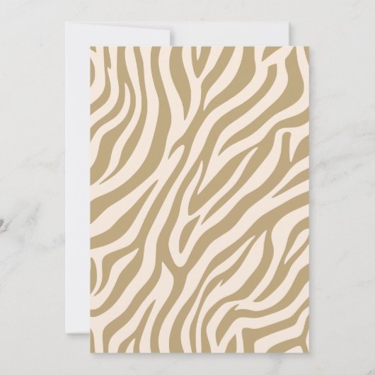 Bachelorette Party-Zebra Print-Beige- Kaart (Achterkant)