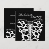 Bachelorette Party Zwart Wit Corset Dier Kaart (Voorkant / Achterkant)