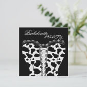 Bachelorette Party Zwart Wit Corset Dier Kaart (Staand voorkant)