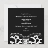 Bachelorette Party Zwart Wit Corset Dier Kaart (Achterkant)