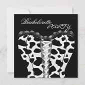 Bachelorette Party Zwart Wit Corset Dier Kaart (Voorkant)