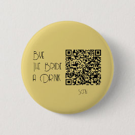 Bachelorette Pastel Qr-code koopt de bride A-Drink Ronde Button 5,7 Cm