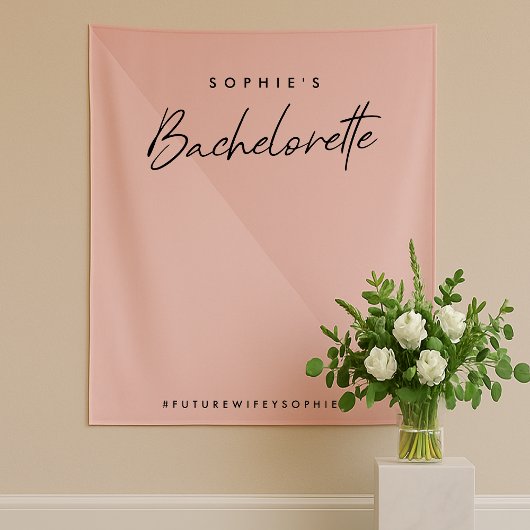 Bachelorette Peach Pink | Minimale foto-achtergron Wandkleed