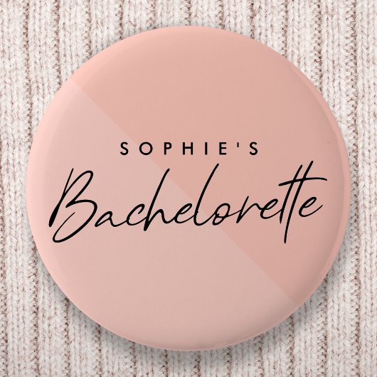 Bachelorette Peach Pink | minimalistische pastel Ronde Button 5,7 Cm