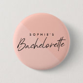 Bachelorette Peach Pink | minimalistische pastel Ronde Button 5,7 Cm (Voorkant)