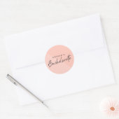 Bachelorette Peach Pink | minimalistische pastel Ronde Sticker (Envelop)