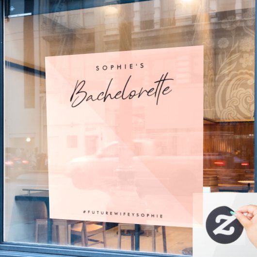 Bachelorette Peach Roze | Minimale fotoachtergrond Raamsticker (Cafe Raam)