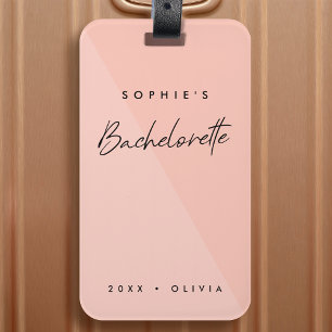 Bachelorette Peach Roze Minimalistisch modern de Bagagelabel