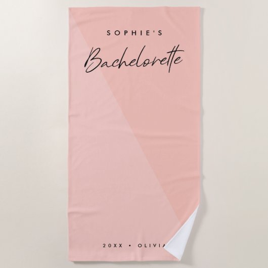 Bachelorette Peach Roze | Minimalistisch modern de Strandlaken (Voorkant)