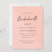 Bachelorette Peach Roze | Moderne minimalistische  Kaart (Voorkant)