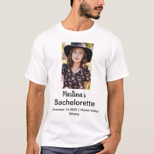 Bachelorette Persoonlijke naam Foto T-shirt (Voorkant)
