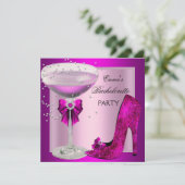 Bachelorette Pink Champagne Kaart (Staand voorkant)