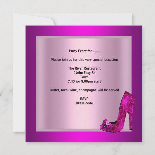 Bachelorette Pink Champagne Kaart (Achterkant)