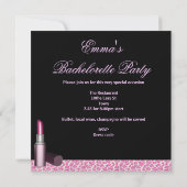 Bachelorette Pink Champagne Kaart (Achterkant)