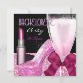 Bachelorette Pink Champagne Kaart (Voorkant)