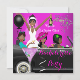 Bachelorette Pink Fun Limo Car Cocktails Kaart