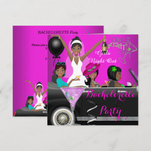 Bachelorette Pink Fun Limo Car Cocktails Kaart