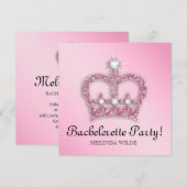 Bachelorette Pink Princess Crown Tiara Kaart (Voorkant / Achterkant)