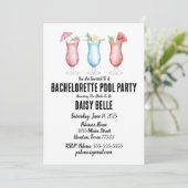 Bachelorette Pool Party Uitnodiging (Staand voorkant)