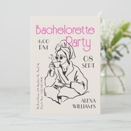 Bachelorette pyjama party kaart (Staand voorkant)