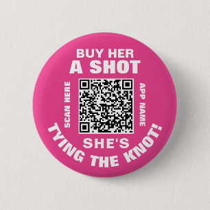 Bachelorette QR-code Koop haar schotel haar koppel Ronde Button 5,7 Cm
