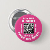 Bachelorette QR-code Koop haar schotel haar koppel Ronde Button 5,7 Cm (Voorkant /achterkant)