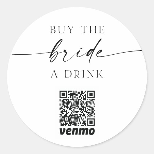 Bachelorette QR-code koopt de bride een klassieke Ronde Sticker (Voorkant)