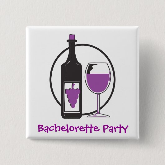 Bachelorette Red-wijnpartij Vierkante Button 5,1 Cm (Voorkant)