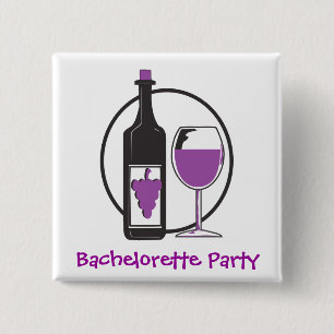 Bachelorette Red-wijnpartij Vierkante Button 5,1 Cm