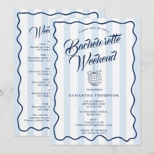 Bachelorette Reisplan Bach Weekend Disco Feest Kaart