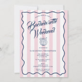 Bachelorette Reisplan Bach Weekend Disco Feest Kaart (Voorkant)