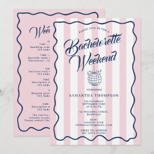 Bachelorette Reisplan Bach Weekend Disco Feest Kaart