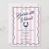Bachelorette Reisplan Bach Weekend Hoefijzer Roze Kaart (Voorkant)