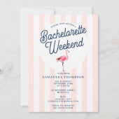 Bachelorette Reisplan Bach Weekend Retro Flamingo Kaart (Voorkant)
