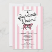 Bachelorette Reisplan Bach Weekend Retro Luipaard Kaart (Voorkant)