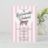 Bachelorette Reisplan Bach Weekend Retro Luipaard Kaart (Staand voorkant)
