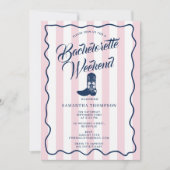 Bachelorette Reisplan Bach Weekend Rodeo Laarzen Kaart (Voorkant)