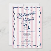 Bachelorette Reisplan Bach Weekend Wijn Roze Kaart (Voorkant)
