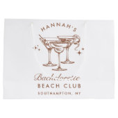 Bachelorette Retro Bruine Cocktail Groot Cadeauzakje (Achterkant)