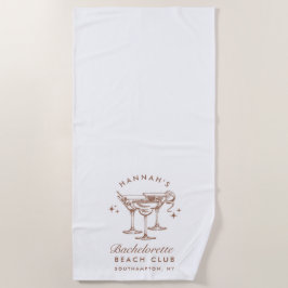 Bachelorette Retro Bruine Cocktail Strandlaken