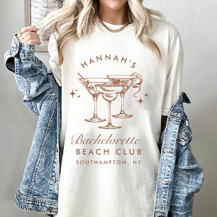 Bachelorette Retro Bruine Cocktail T-shirt