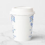 Bachelorette Retro Cocktail Blauw Aangepast Papieren Bekers (Links)