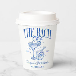 Bachelorette Retro Cocktail Blauw Aangepast Papieren Bekers