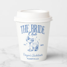 Bachelorette Retro Cocktail Blauwe Bruid