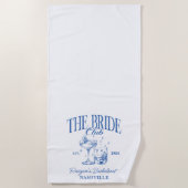 Bachelorette Retro Cocktail Blauwe Bruid Strandlaken (Voorkant)