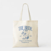 Bachelorette Retro Cocktail Blauwe Bruid Tote Bag (Achterkant)