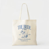 Bachelorette Retro Cocktail Blauwe Bruid Tote Bag (Voorkant)